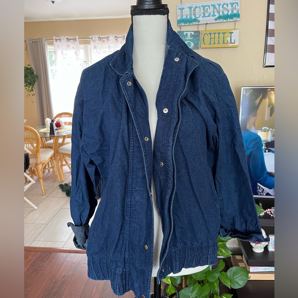 Vintage denim bomber jacket